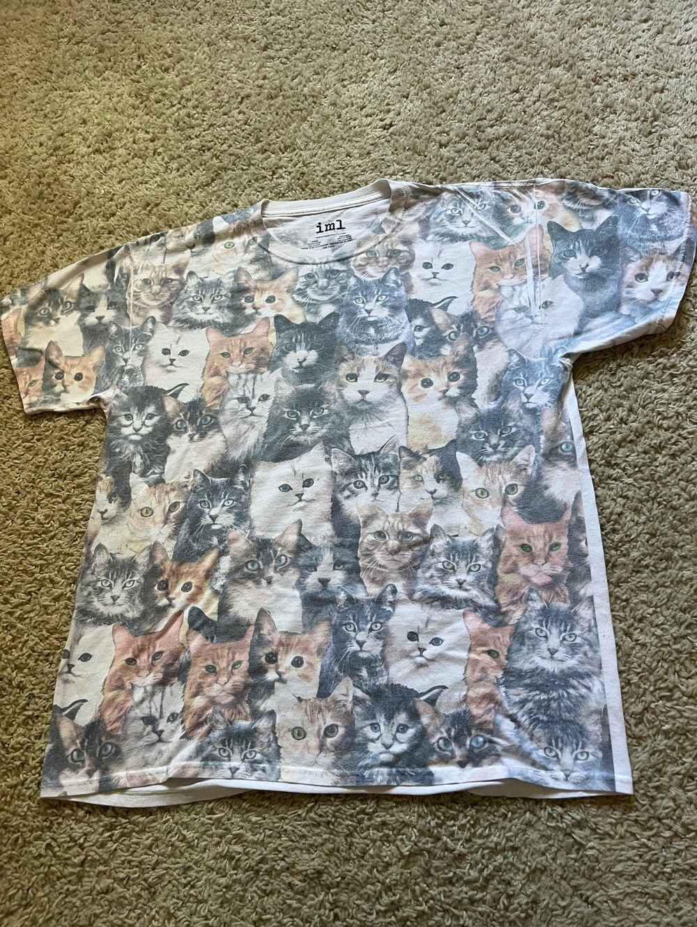 Isaac Morris Large Cat Print Shirt L